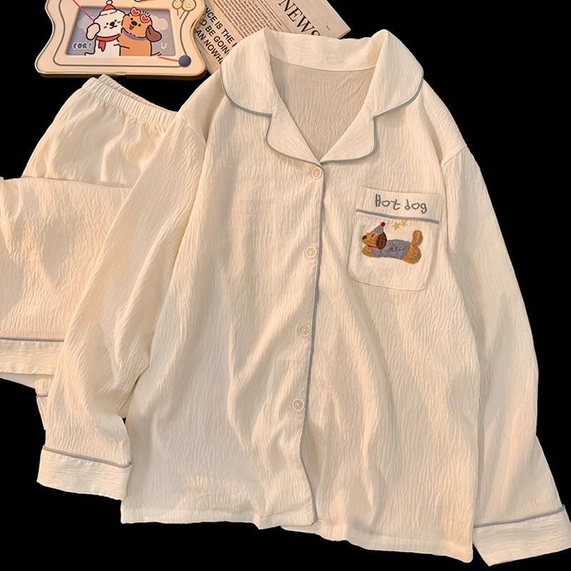 Women's Pajama Set, long-sleeved, cotton, for spring and autumn