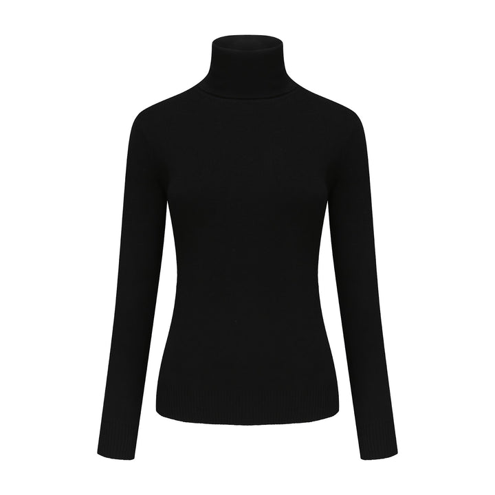 Women's turtleneck sweater, knitted, solid color