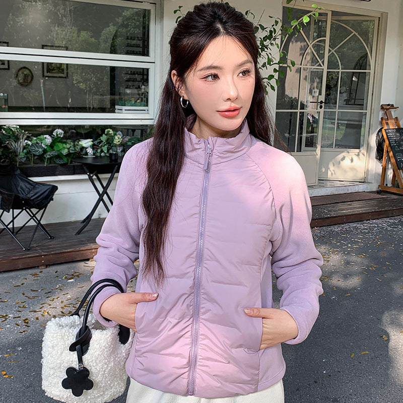 Sporty down jacket with graphene fleece lining