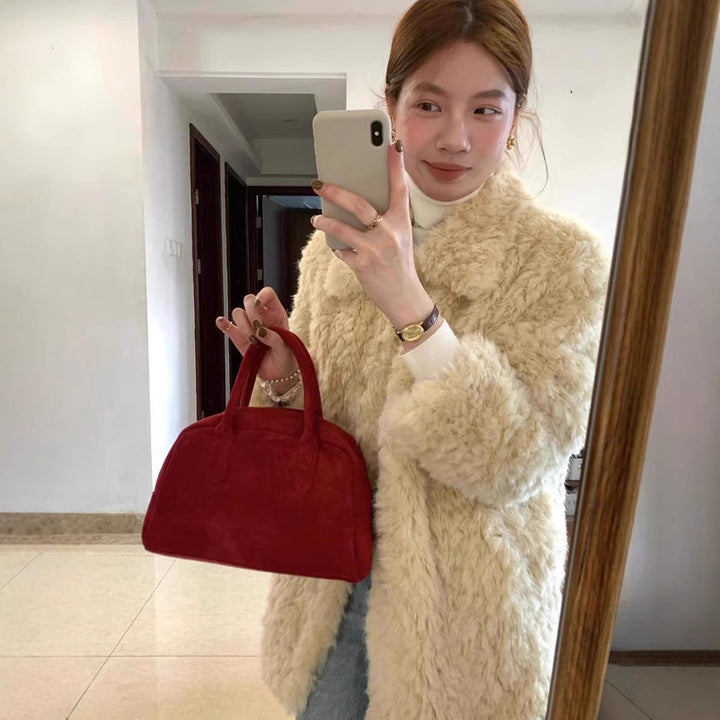 Loose lamb fur imitation jacket for women
