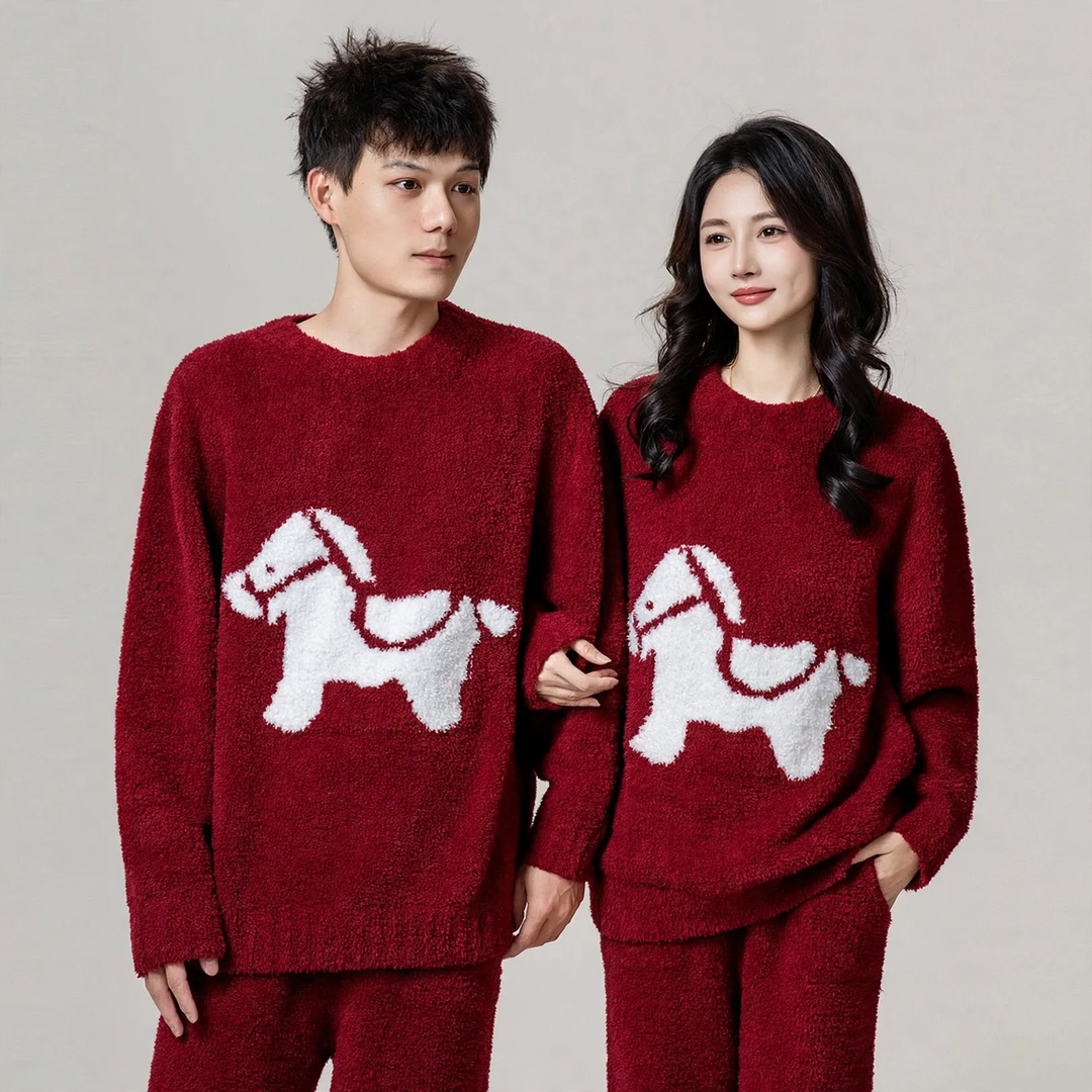 Pair-house suit, soft plush material, warming