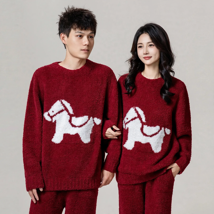 Pair-house suit, soft plush material, warming
