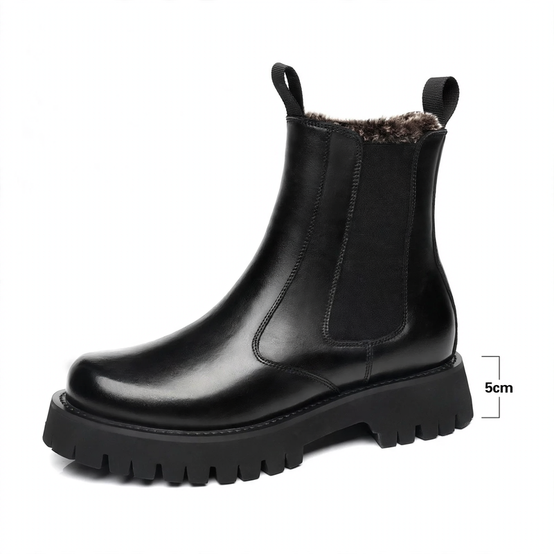 Men's Martin boots, genuine leather, lined, platform