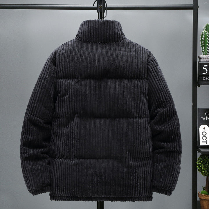 Men's winter jacket, cord, stand collar, padded
