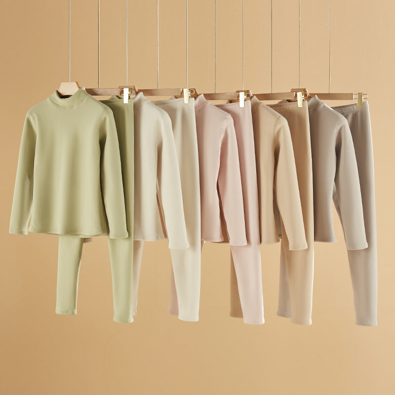 Women's Thermal Underwear Set with Stand-Up Collar