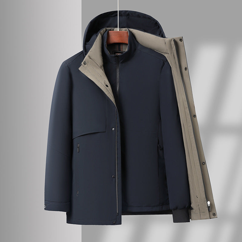 Men's down jacket with removable inner lining