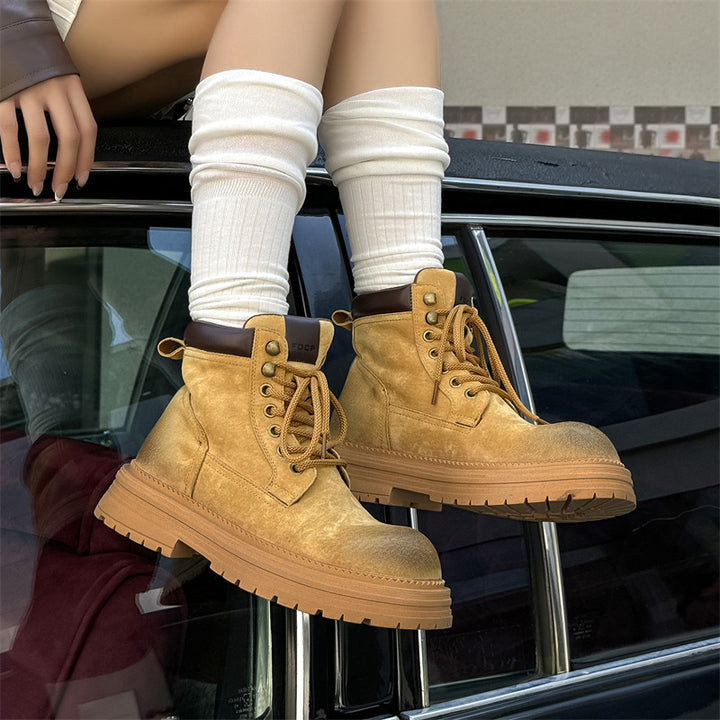 Padded men's work boots, vintage style
