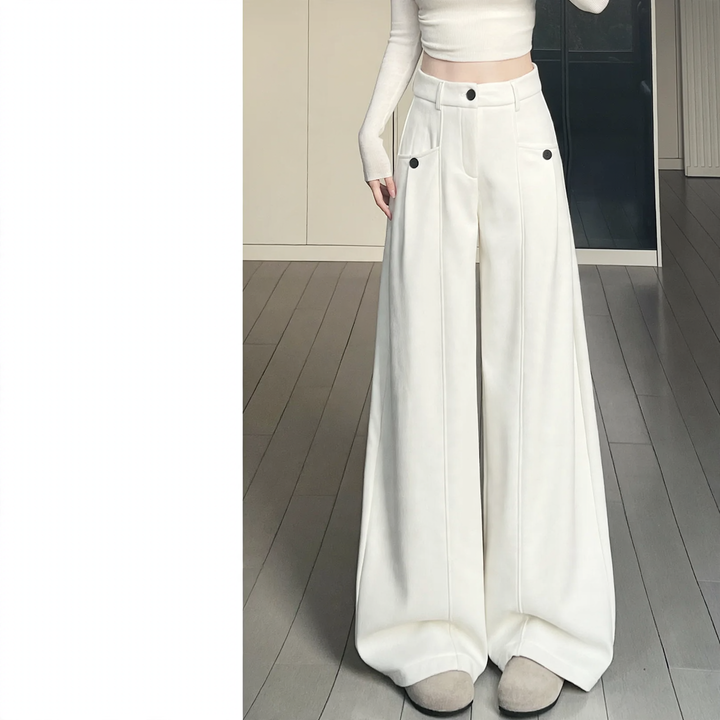 Women’s corduroy suit trousers with high waistband