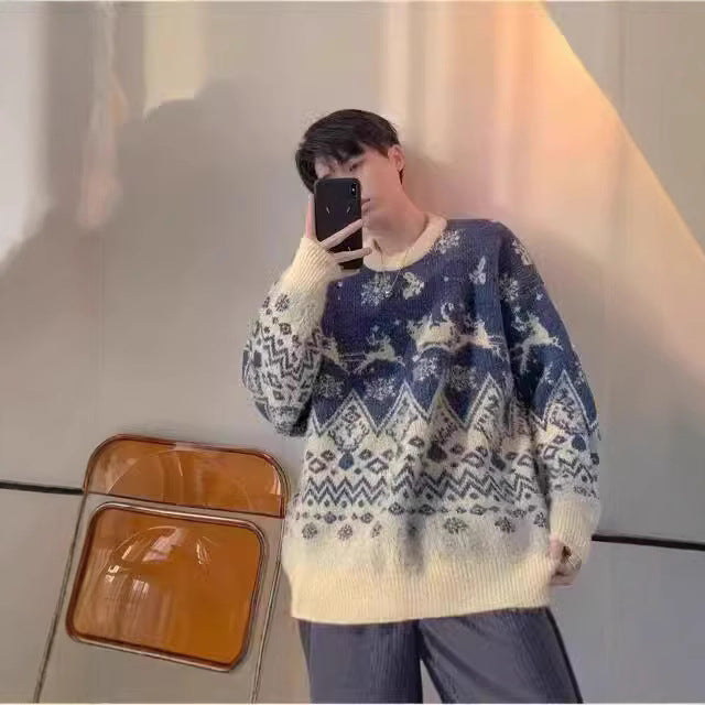 Loose knit sweater for couples