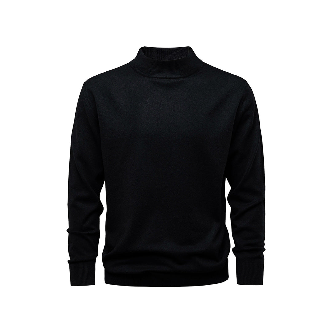 Men's sweater with stand-up collar, solid color