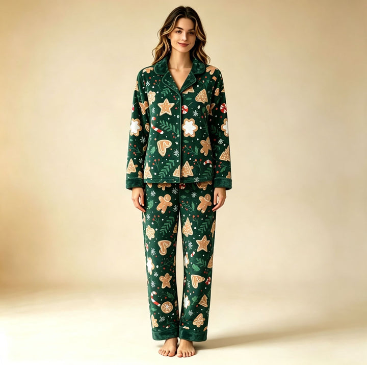 Christmas Pajama Set made of elastic fleece