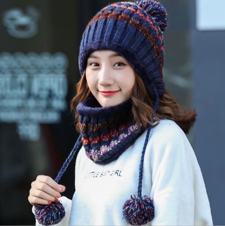 Knitted hat and scarf set