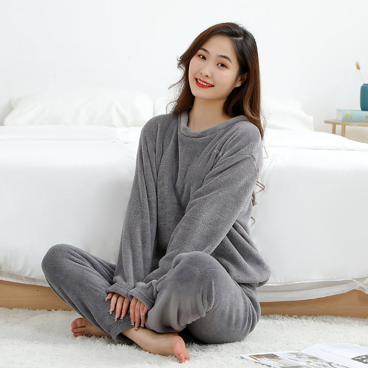 Pair-Pajama-Set, Coral fleece, warm and fashionable