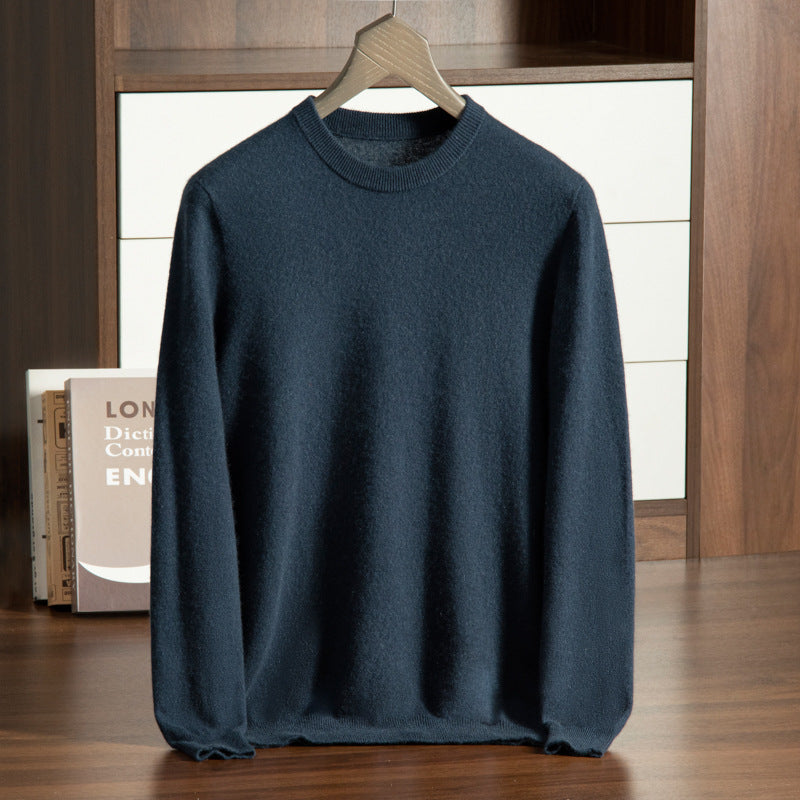 Men's Cashmere Sweater, Stand-Up Collar, Business Casual