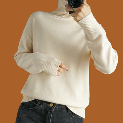 Women's Cashmere Sweater with Roll Neck