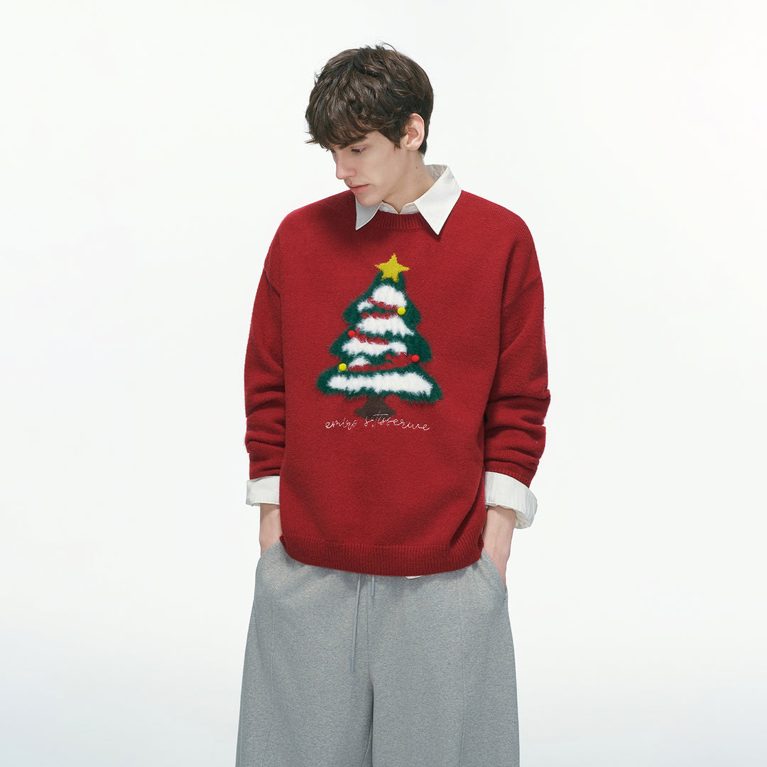 Unisex knitted sweater with Christmas motif
