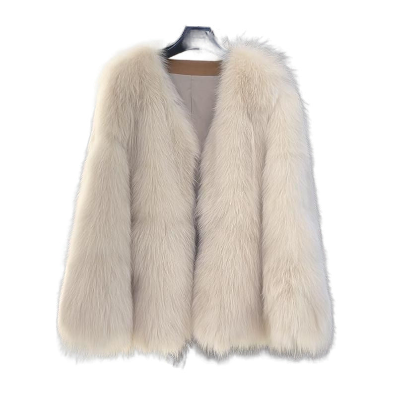 Padded faux fur jacket in a modern style for women