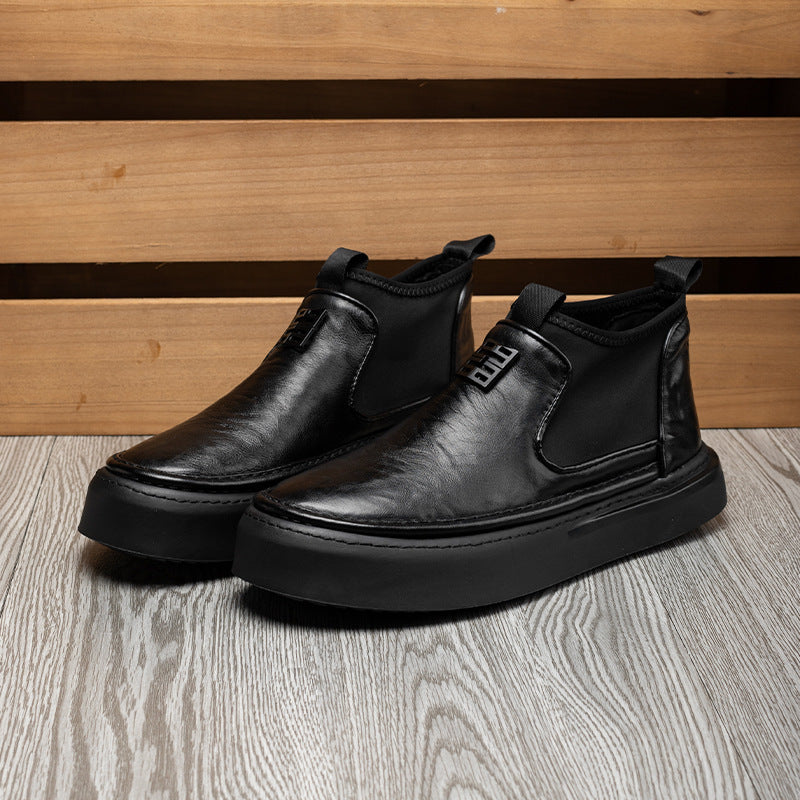 Men's ankle boots, suede look, lined or unlined