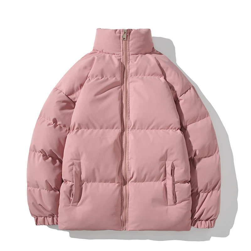 Unisex quilted jacket, padded, stand-up collar, loose fit