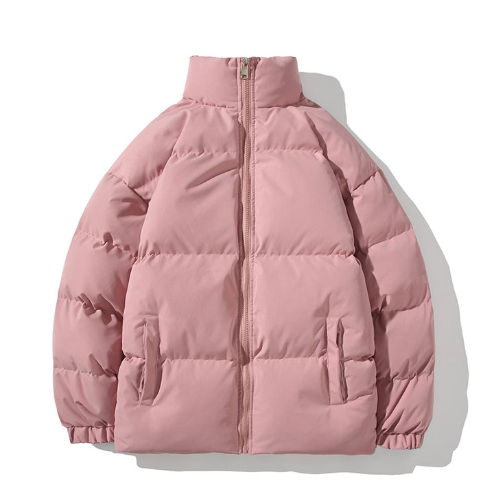 Unisex quilted jacket, padded, stand-up collar, loose fit