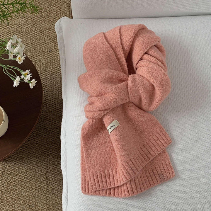 Knitted scarf made of wool blend fabric, 160 cm