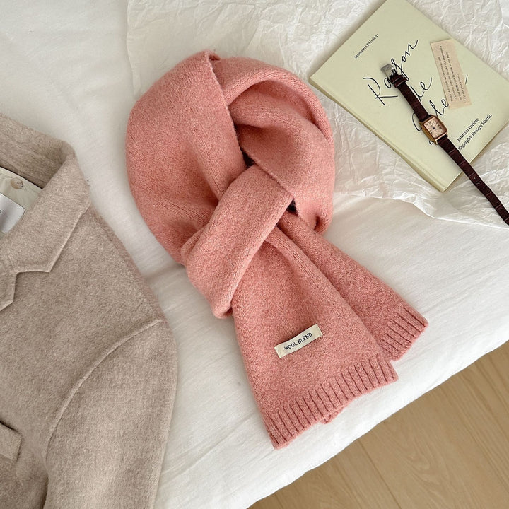 Knitted wool blend scarf, 160x20 cm