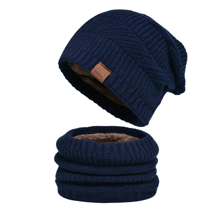 Knitted beanie and scarf set, lined, winter