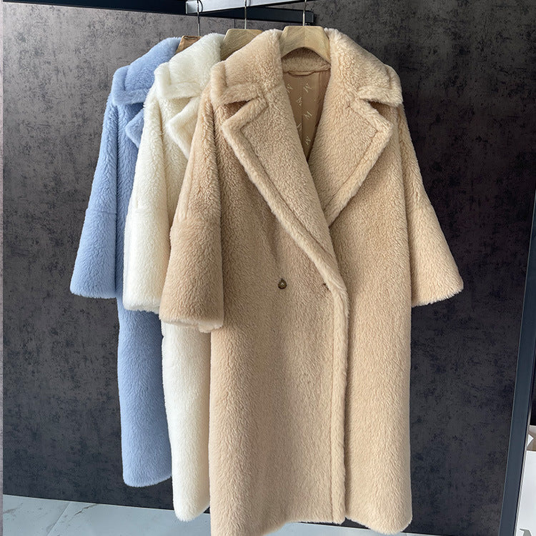 Teddy coat made of alpaca wool blend