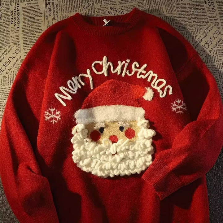 Christmas sweater for men, round neck, motif
