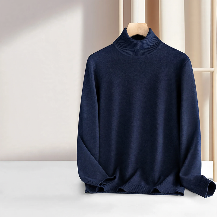 Men's turtleneck sweater made of wool and modal, warm
