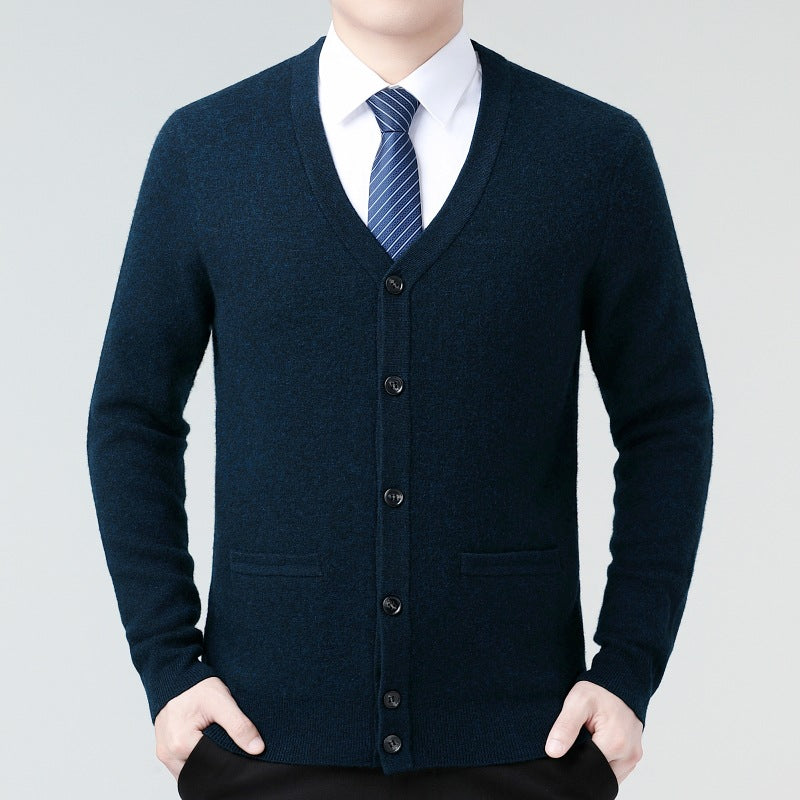 Striped V-Neck Cardigan for Men