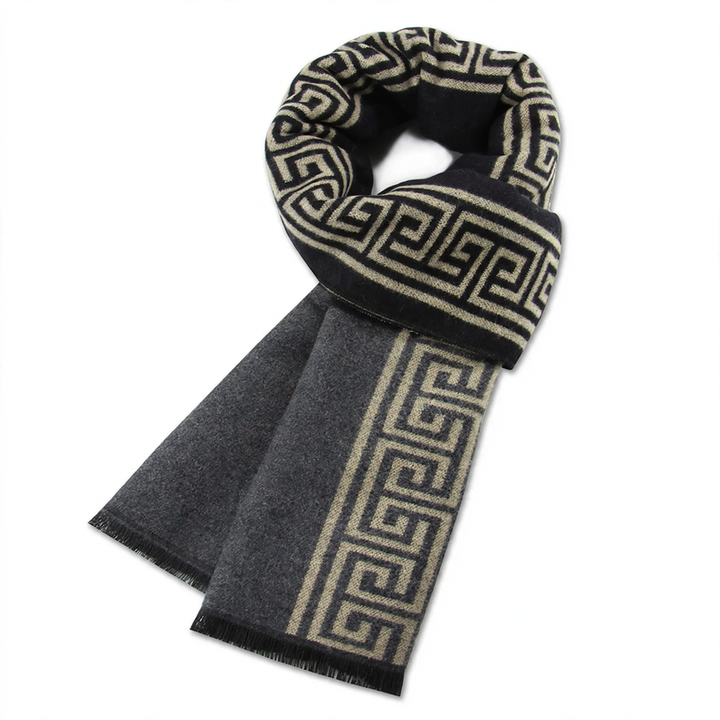 Checked scarf made of wool blend fabric