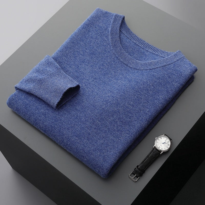 Men's cashmere sweater, crew neck, warm, 350g