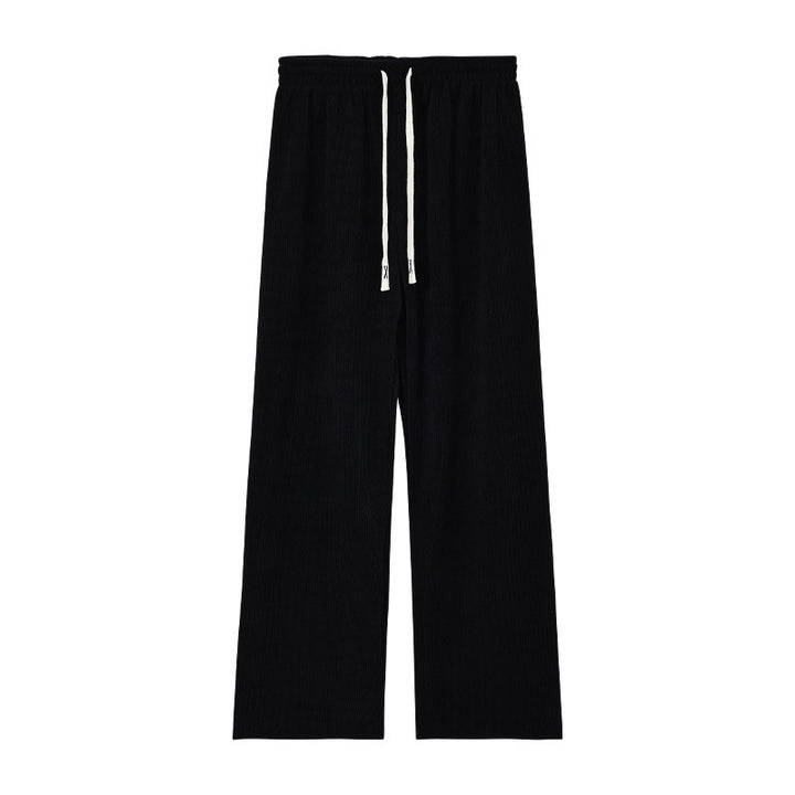 Loose corduroy pants with drawstring for women
