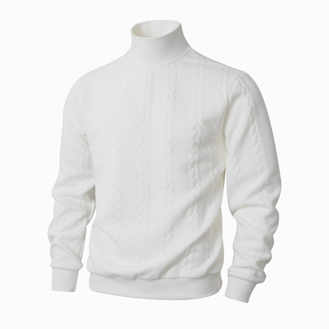 Men's knit sweater, roll neck, breathable, sporty