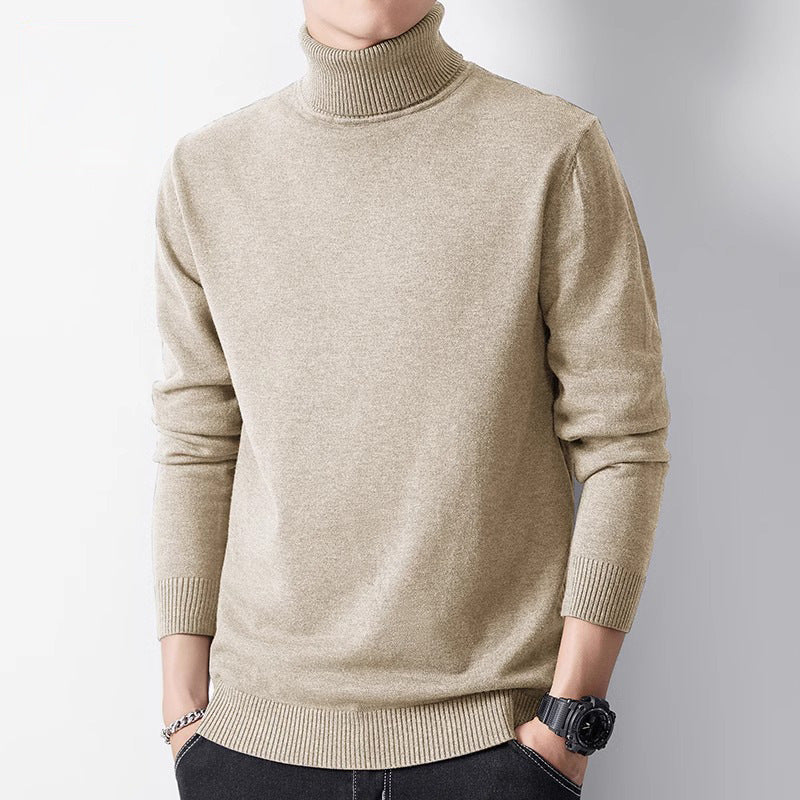 Men's turtleneck sweater, warm lined, winter
