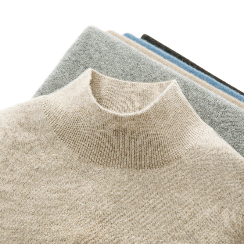 Men's Wool Sweater, Stand-up Collar, Thin