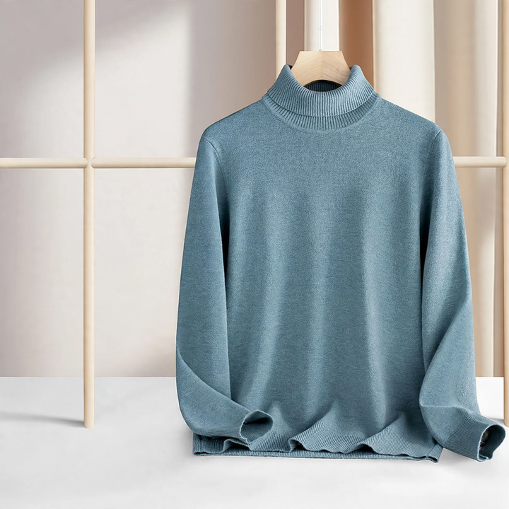 Men's turtleneck sweater made of wool and modal, warm