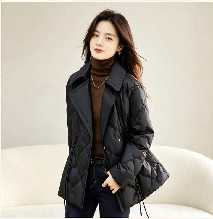 Short women's down jacket in elegant style
