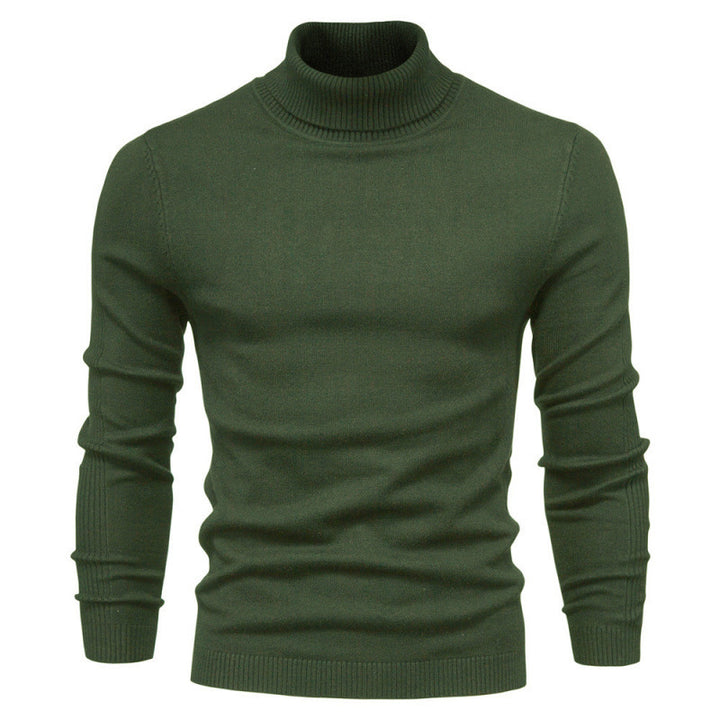 Men's turtleneck sweater, knitted, solid color