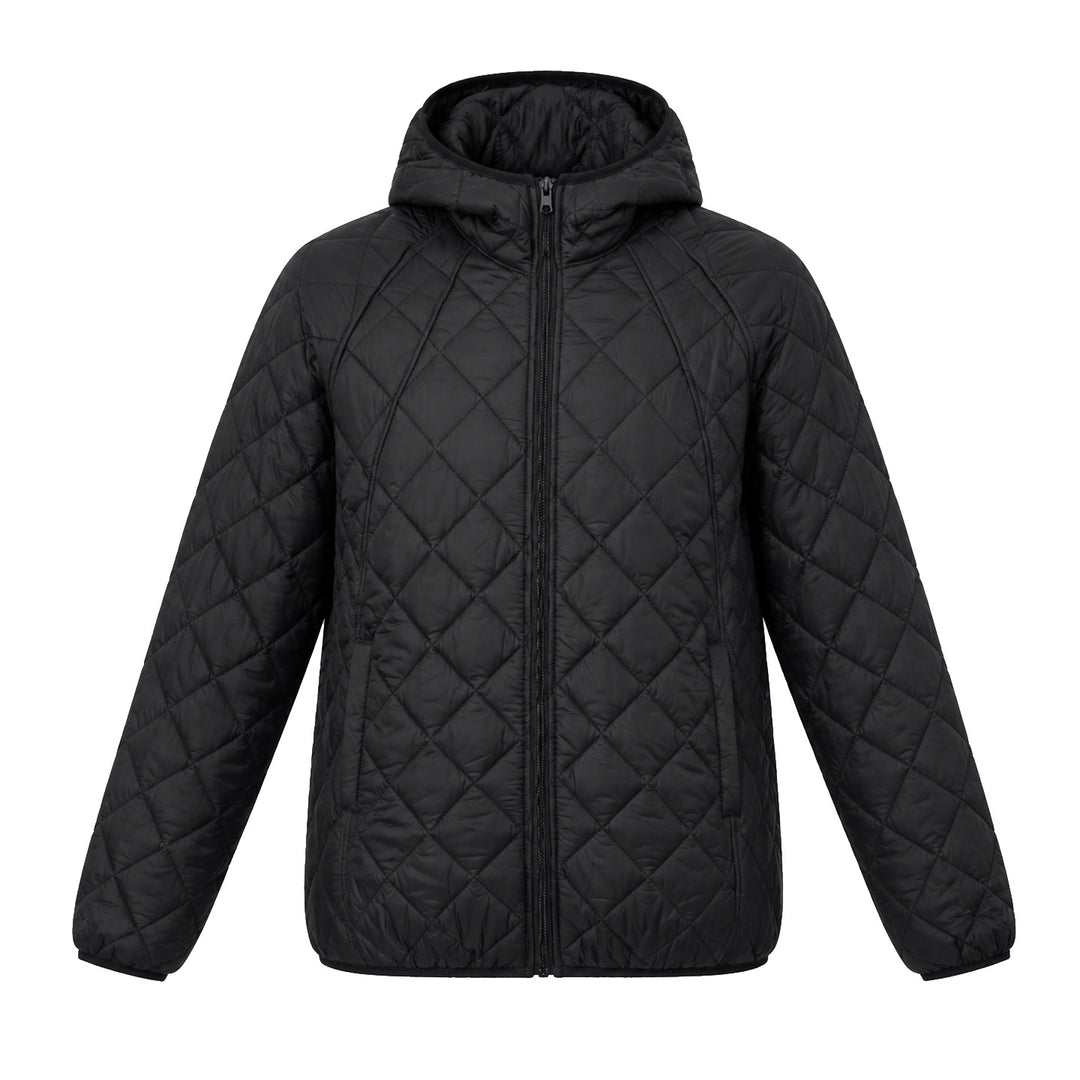 Light women's padded jacket with hood, loosely cut