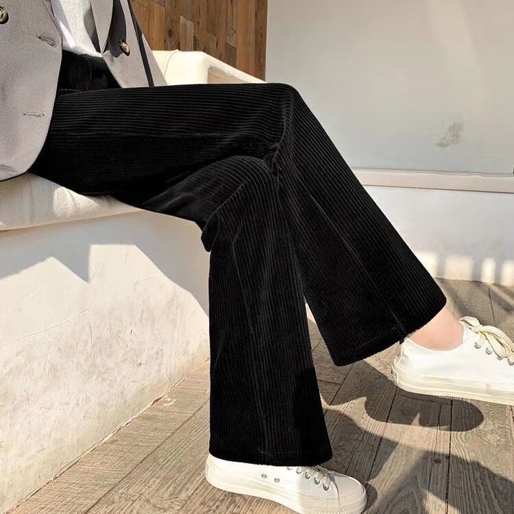 Women's wide-leg corduroy pants, lined