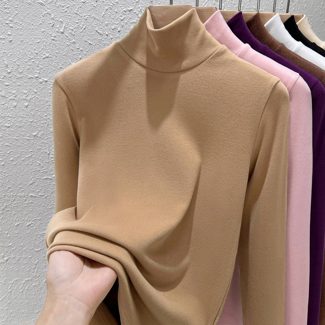 Women's Long Sleeve Undershirt with Stand-Up Collar