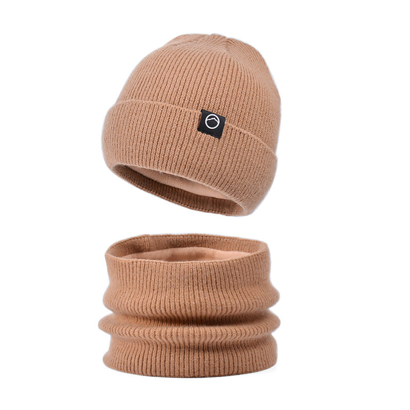 Knitted hat and scarf set for men, warming