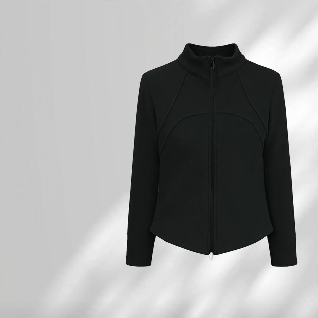 Padded lambskin sports jacket with stand-up collar