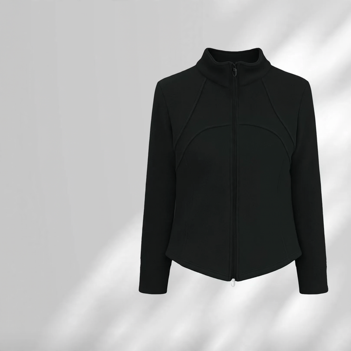 Padded lambskin sports jacket with stand-up collar