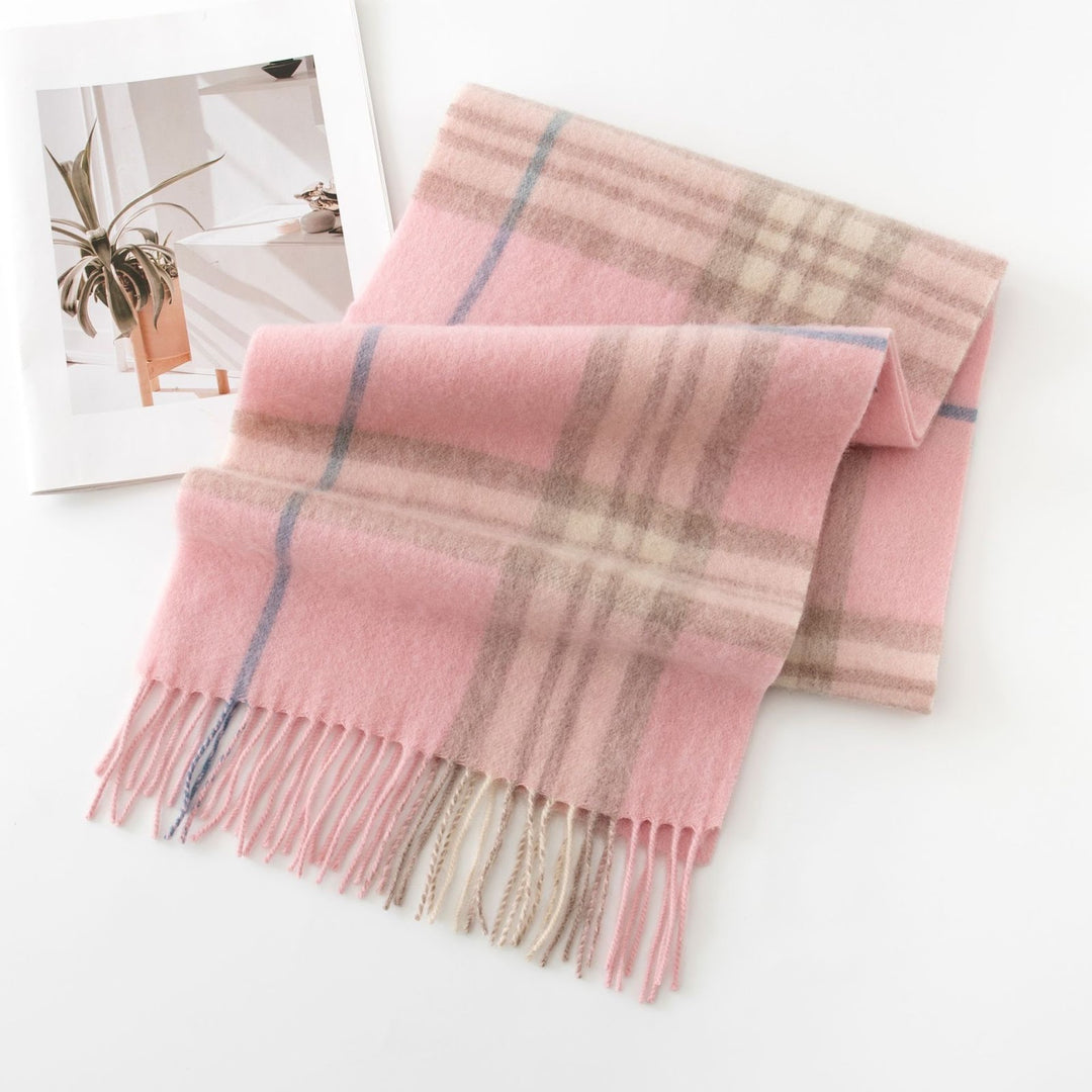 Checked wool scarf, 100% wool