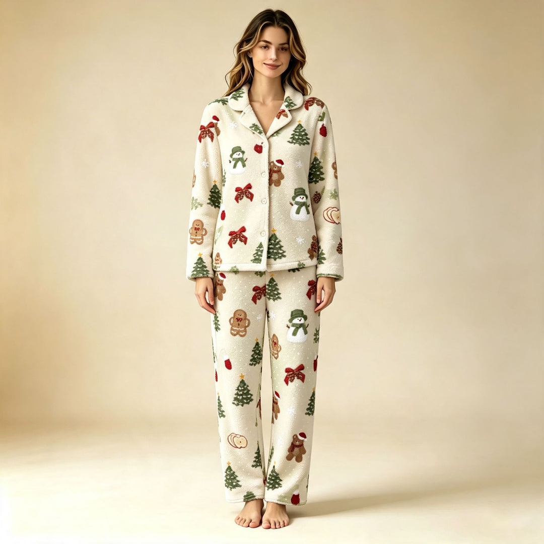 Christmas Pajama Set made of elastic fleece