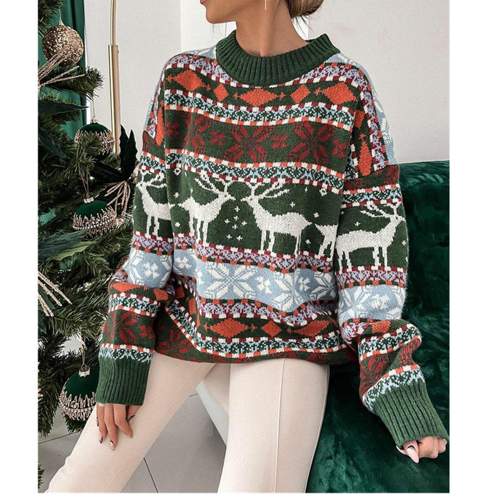 Women's Knit Sweater with Animal Motif