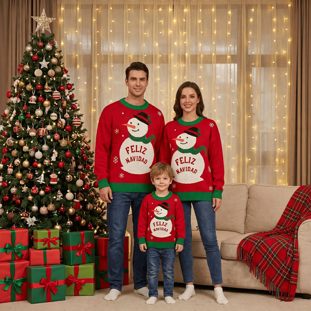 Christmas knit sweater, round neck, for the whole family